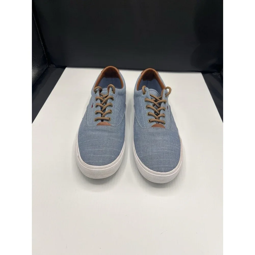 Tommy Hilfiger TMPHEL-R Canvas Sneakers Men’s 10 Blue Chambray Lace Up Casual